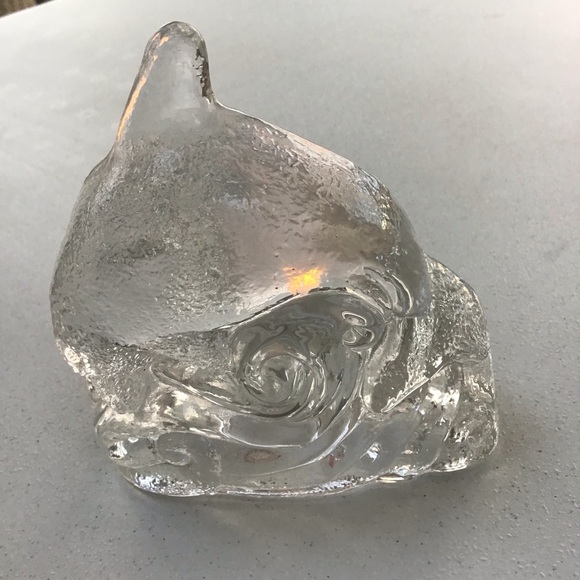 Clear Glass Dolphin Ocean Waves Tea Light Candle Figurine Statue - Picture 3 of 15
